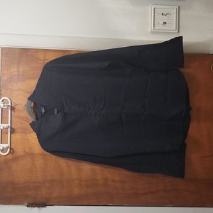 Men's Navy long-sleeved linen shirt